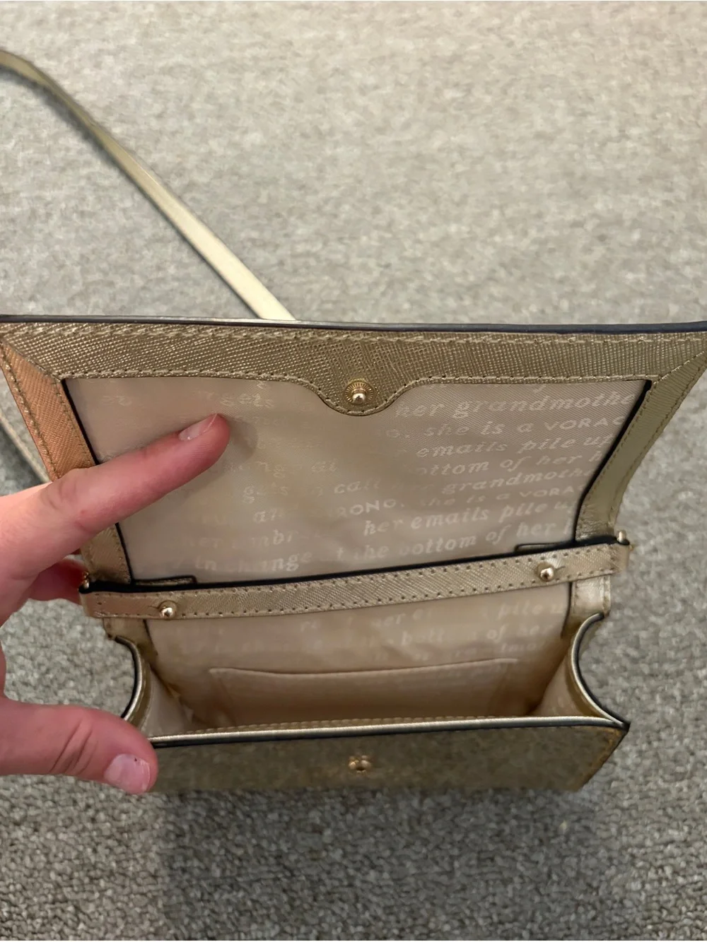 kate spade Gold Glitter Crossbody with Chain Strap